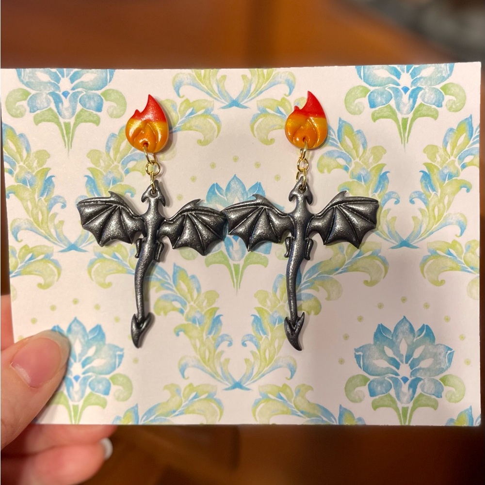 Handmade Dragon Earrings